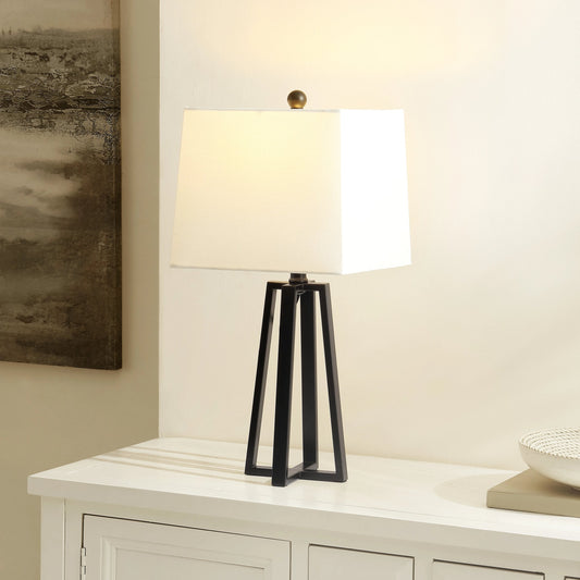 Miami-Dade Table Lamp by HedgeApple Essentials in black, white. Made from 100% cotton, iron in a modern style.