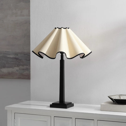 Atwood Table Lamp by HedgeApple Essentials in black, natural. Made from resin body, rattan shade in a traditional style.