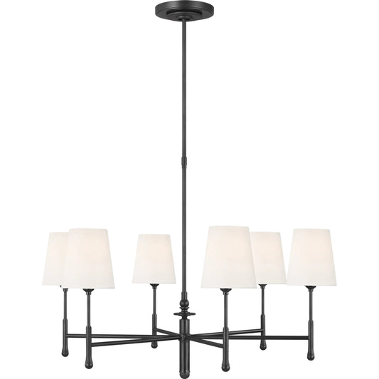 Capri Medium Chandelier by Visual Comfort & Co. in aged iron. Made from steel in a traditional style.