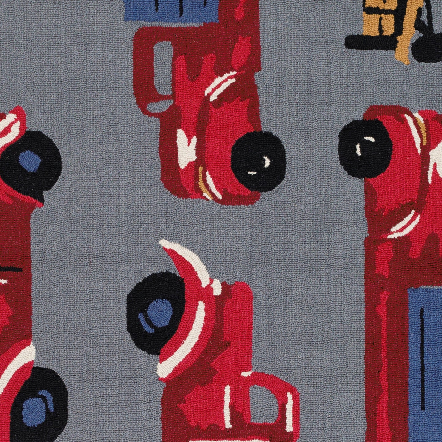 003 76186-30228,76186-30230 | Closeup | Tic Tac Toe TCT-6004 Indoor/Outdoor Rug by Surya in gray, rust, dark blue, mustard, black, cream. Made from 100% wool in a unique style.