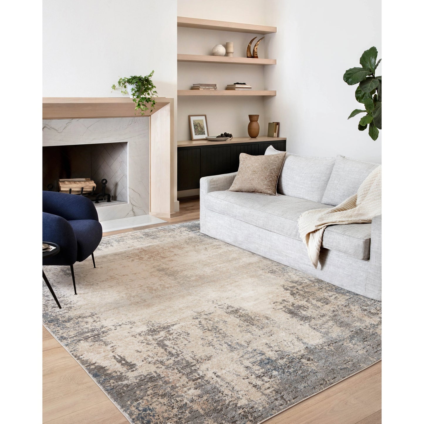 010 SR-774065,SR-774066,SR-774068,SR-774073,SR-774074,SR-774075 | Lifestyle | Teagan TEA-08 Rug by Loloi in ivory, mist. Made from high pile: 100% polypropylene, short pile: 100% polyester in a unique style.
