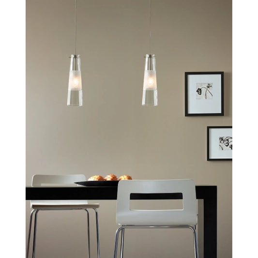 Bonn Pendant by Visual Comfort & Co. in white and satin nickel. Made from glass in a modern style.