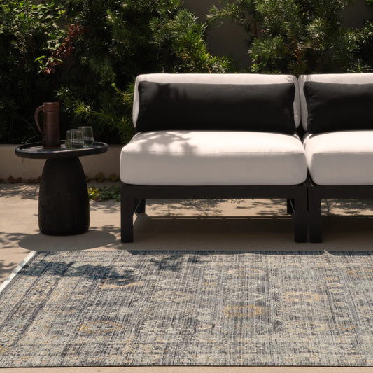 Tejal TEJ06 Indoor/Outdoor Rug by Jaipur Living in gray, tan, beige. Made from 100% polyester in a unique style.