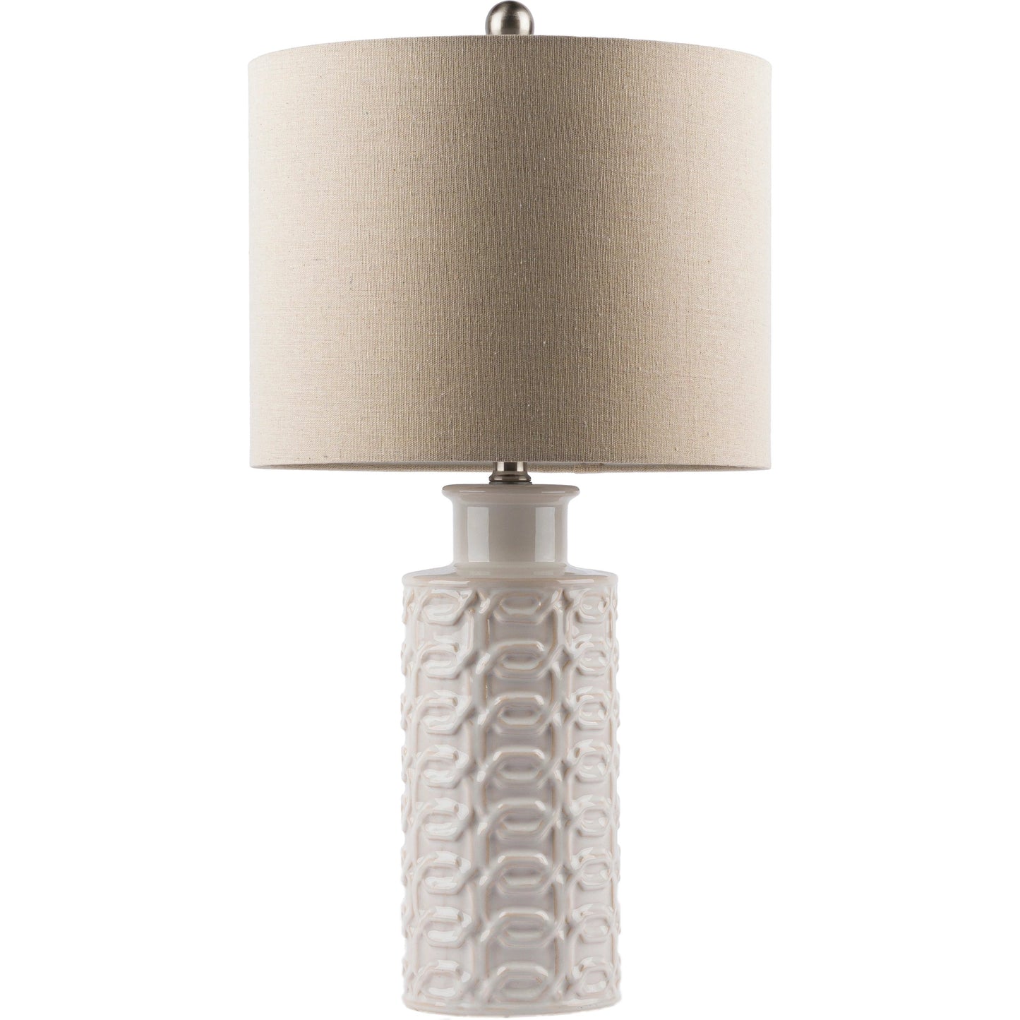 001 SI-1876784 | Primary Silo | Austell - 29770 by Surya in white and glazedbrushed. Made from linen, polyester, ceramic, metal in a coastal style.