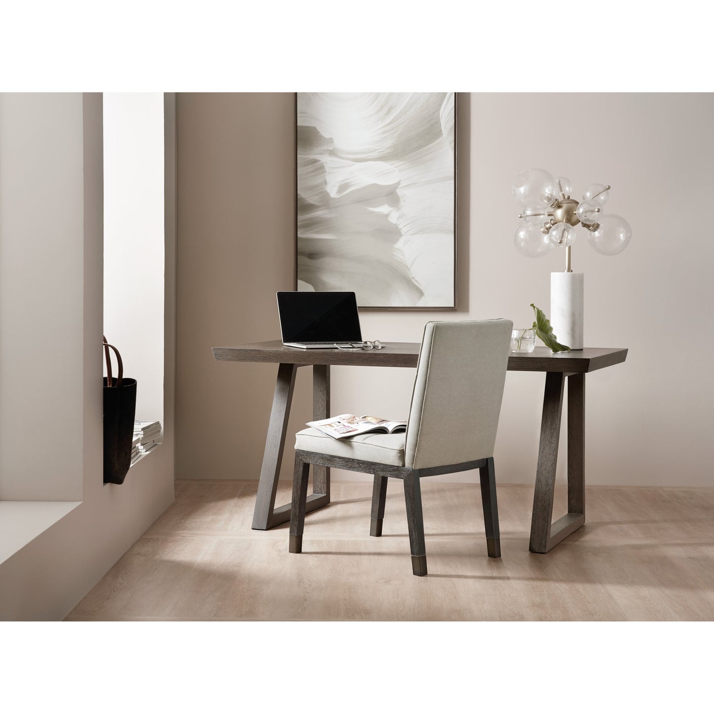 005 SI-1749274 | Lifestyle | Cupertino Side Chair (Set of 2) by Hooker Furniture in smoky arabica, crafty cement. Made from oak, fabric in a unique style.