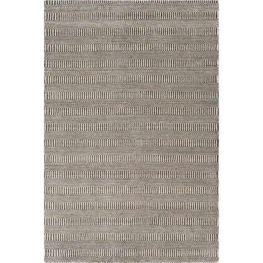 Teton Rug - 22155 by Surya in deep teal, charcoal, light beige. Made from 100% wool in a unique style.