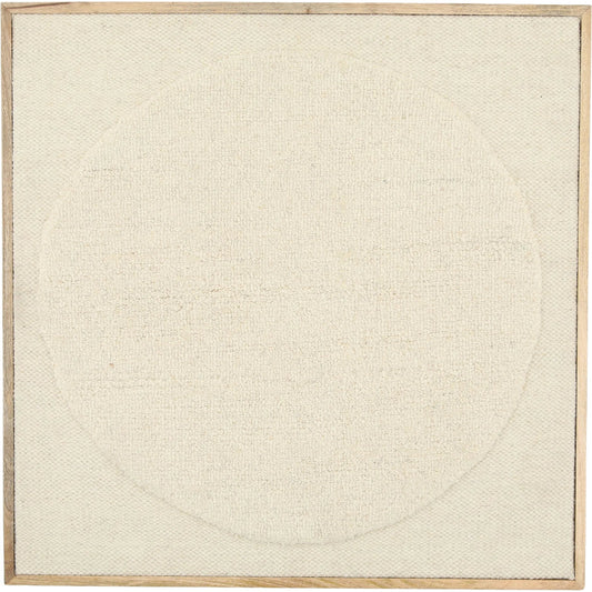 Nyx by Arch & Plane in textured art in a natural wood float frame. Made from woven wool rug, wood frame in a transitional style.