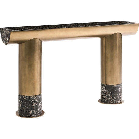 001 SI-2535733 | Primary Silo | Nova Console Table by Jonathan Charles in industrial bronze finish. Made from main aluminum in a unique style.
