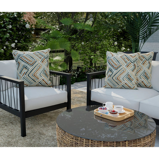 Petersburg Indoor/Outdoor Pillow by HedgeApple Essentials in grey, neutrals. Made from polyester in a eclectic & global style.