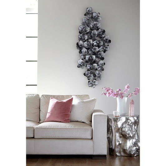 Orchid Collage Wall Art by Phillips Collection in silver. Made from metal in a eclectic & global style.