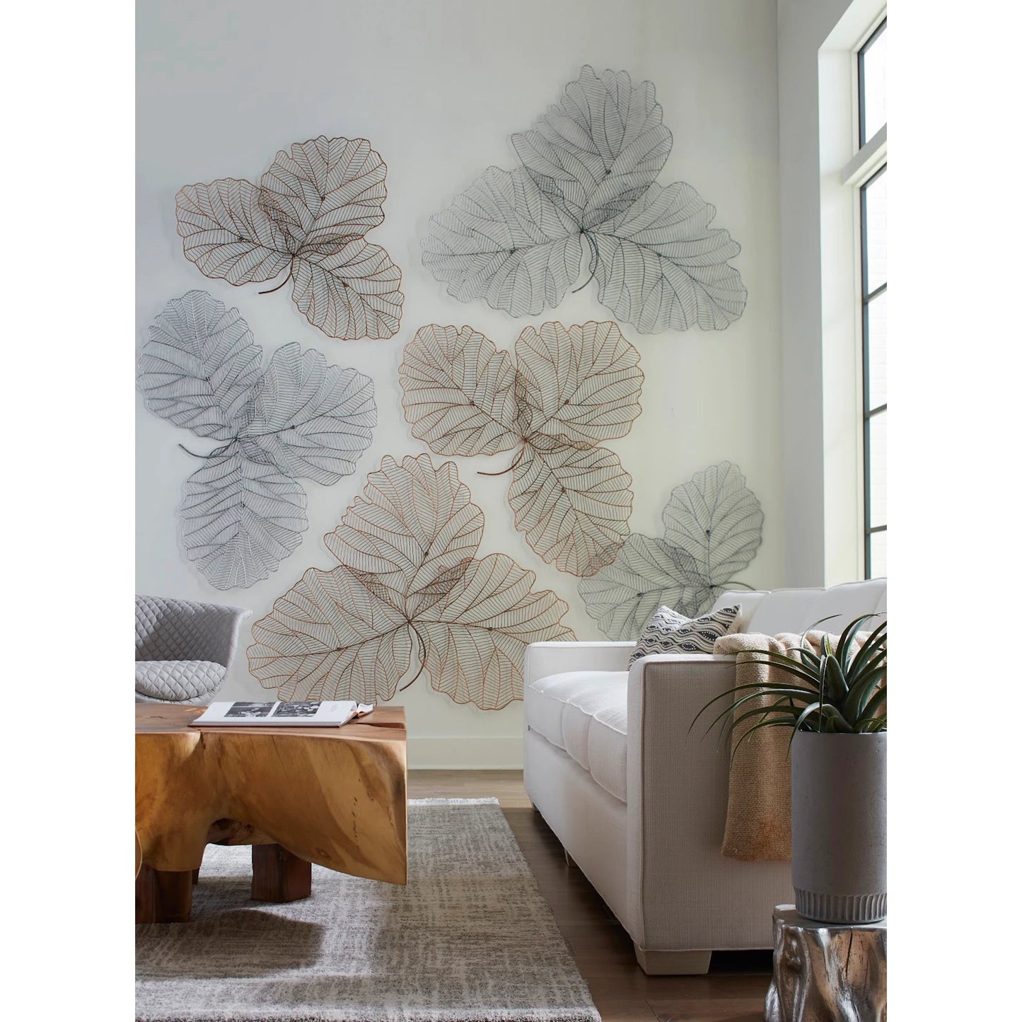 026 SR-939678 | Lifestyle | Tri Leaf Wall Art by Phillips Collection. Made from metal in a eclectic & global style.