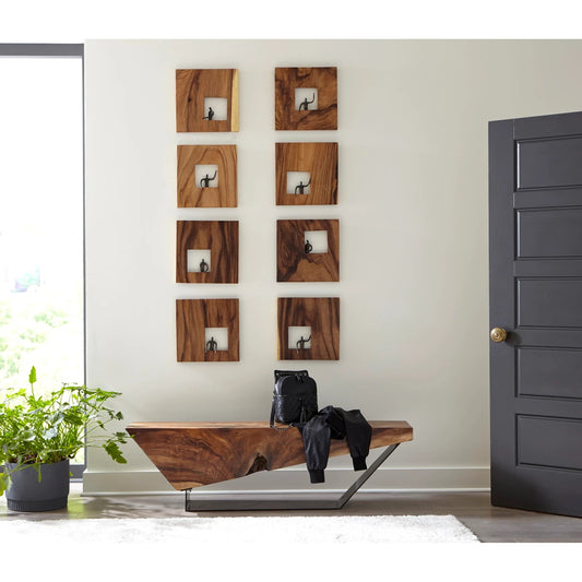 Atlas Sitting Figure Square Wall Decor by Phillips Collection in brown. Made from wood, chamcha, glass in a eclectic & global style.