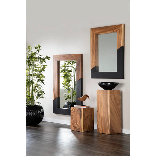 Geometry Wood Mirror by Phillips Collection. Made from wood, chamcha wood in a modern style.