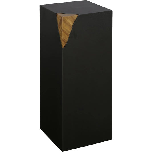 Cornered Pedestal by Phillips Collection in black, bronze. Made from iron, chamcha wood in a modern style.