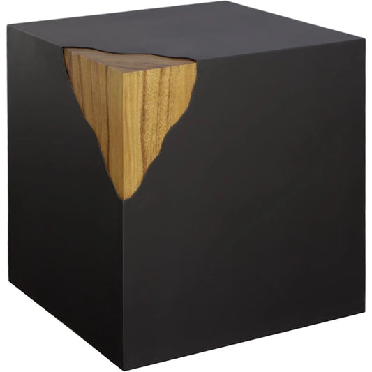 Cornered Side Table by Phillips Collection in black, brown. Made from iron, chamcha wood in a modern style.