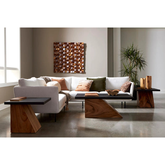 Slant Coffee Table by Phillips Collection in natural, black. Made from wood, chamcha wood, metal, iron in a modern style.