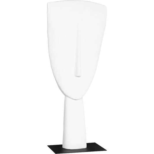 Cycladic Head Sculpture, Classic, White, Large by Phillips Collection in white. Made from fiberglass in a modern style.