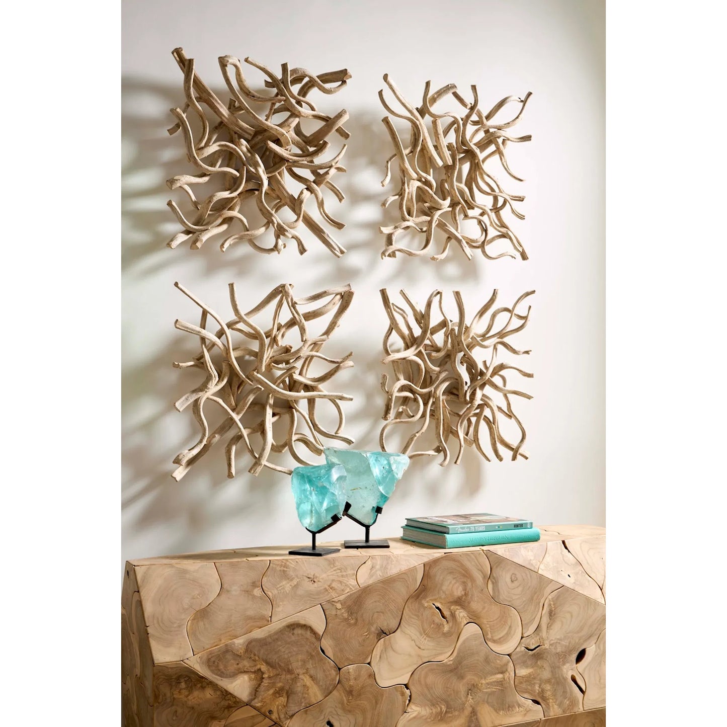 006 SI-2299851 | Lifestyle | Vine Wall Tile, Bleached by Phillips Collection in brown, off white and bleached. Made from wood in a modern style.