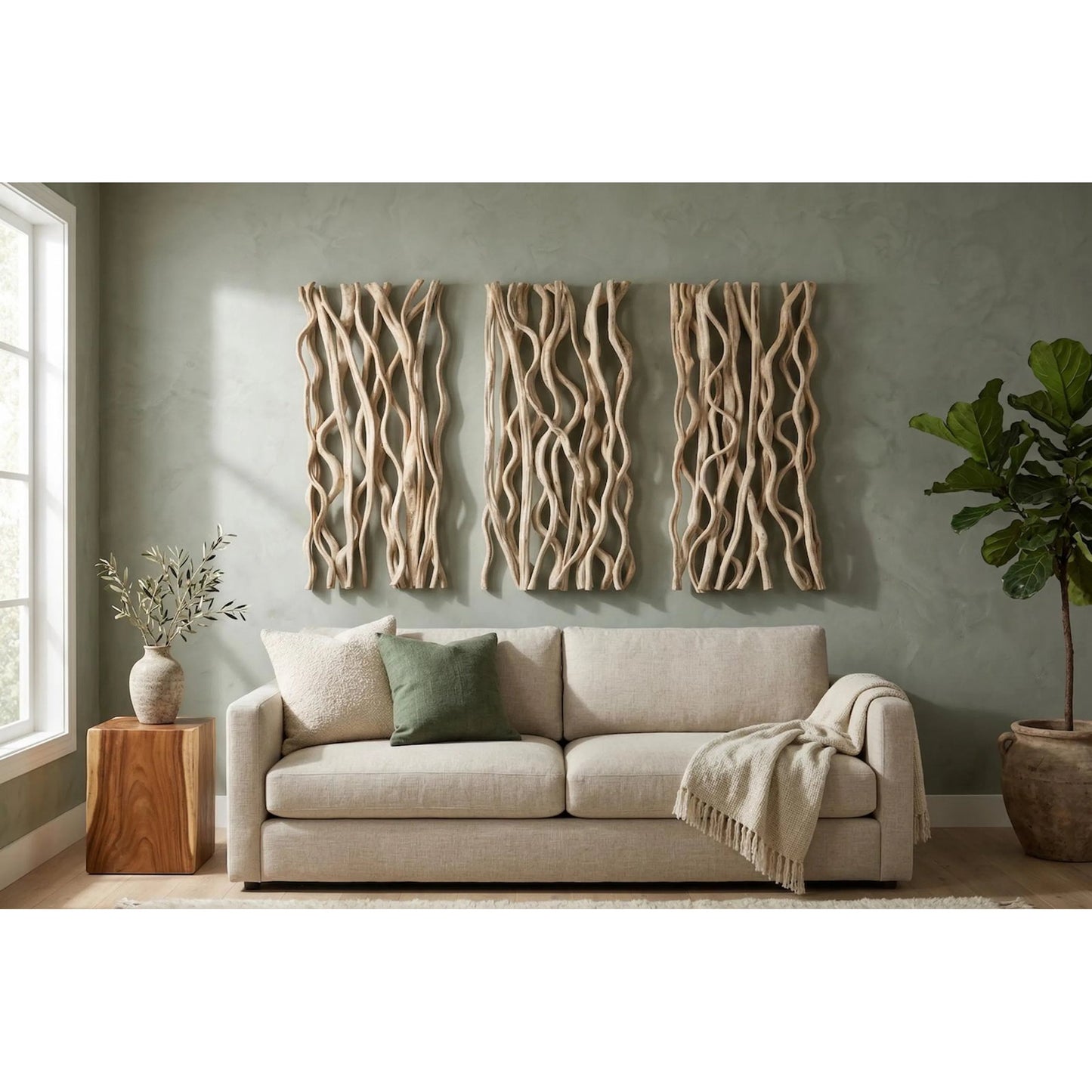 009 SI-2623817 | Lifestyle | Vine Panel by Phillips Collection in brown and natural. Made from wood in a unique style.