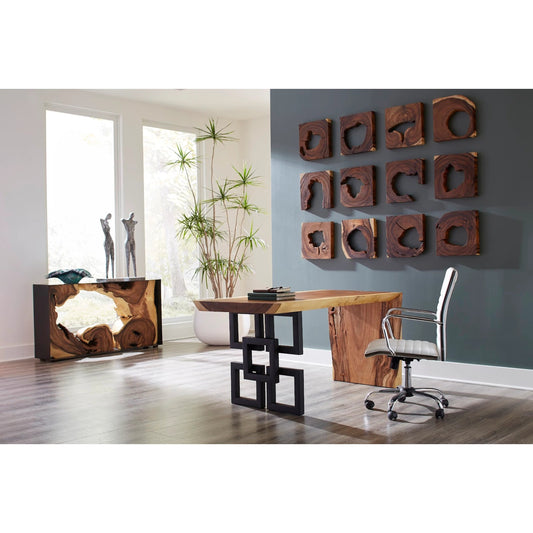 Waterfall Natural Desk by Phillips Collection in brown. Made from wood, chamcha in a eclectic & global style.