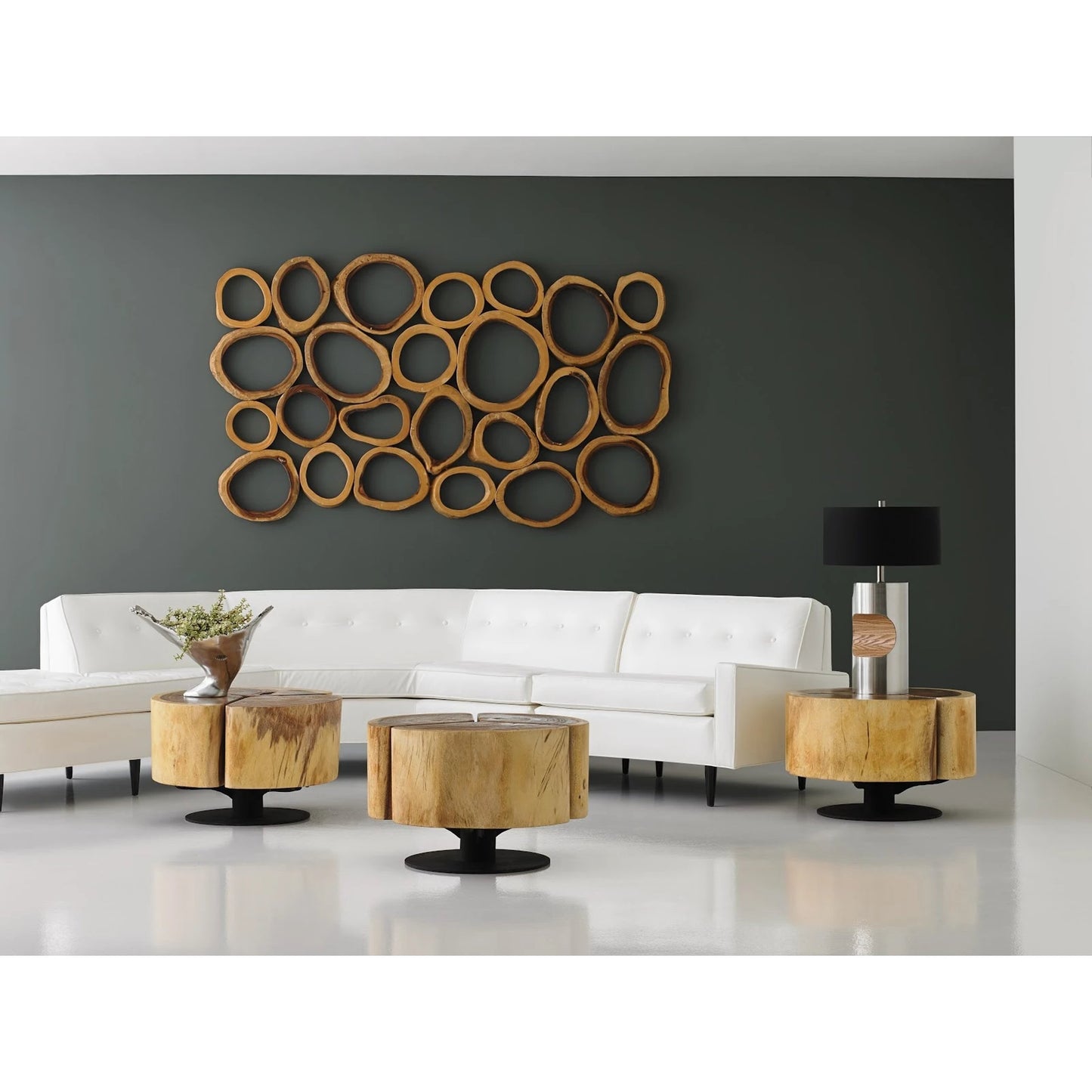 007 SR-820254 | Lifestyle | Chuleta Rings Wall Art by Phillips Collection in brown. Made from wood in a eclectic & global style.