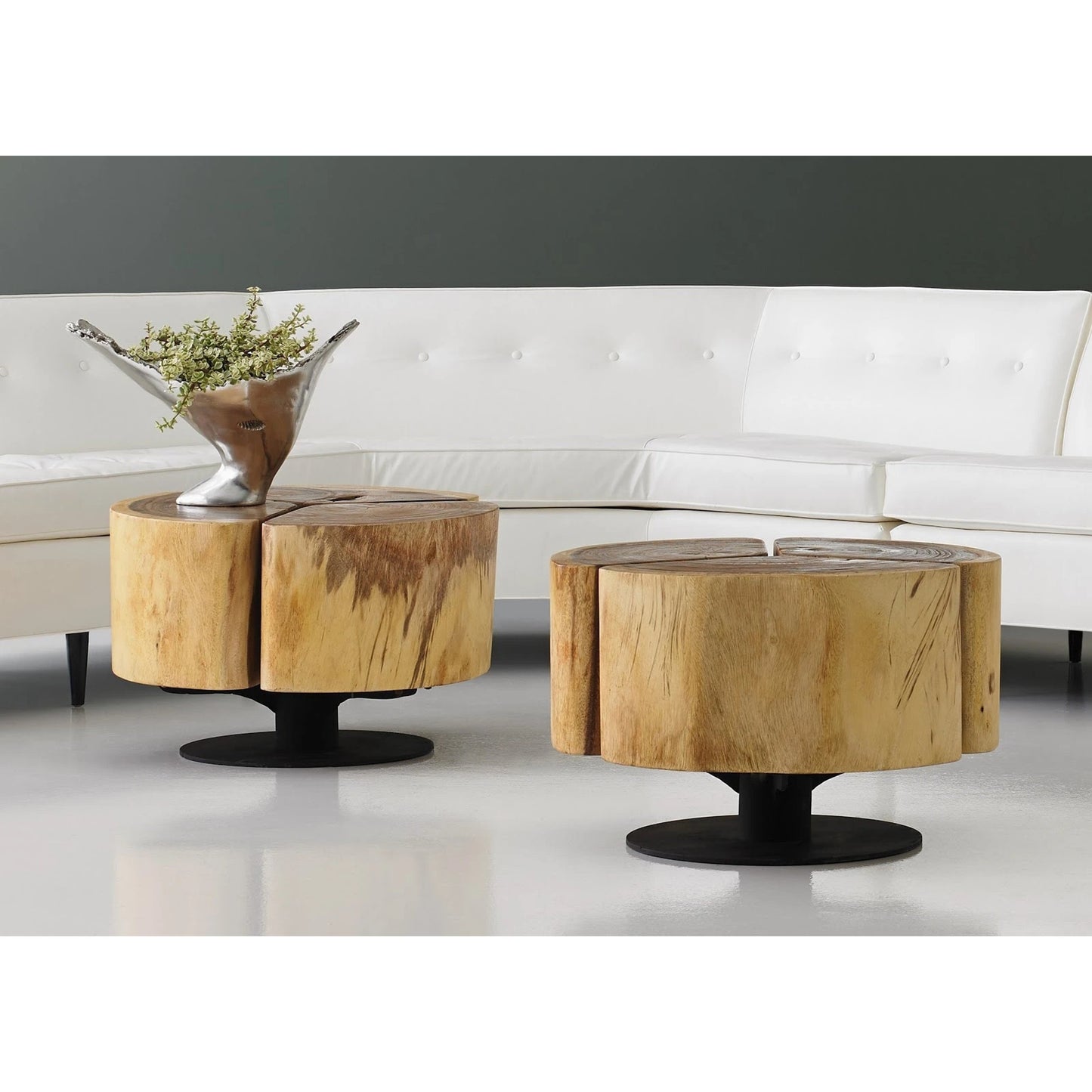 005 SR-820275 | Lifestyle | Clover Natural Coffee Table by Phillips Collection. Made from unique in a rustic style.