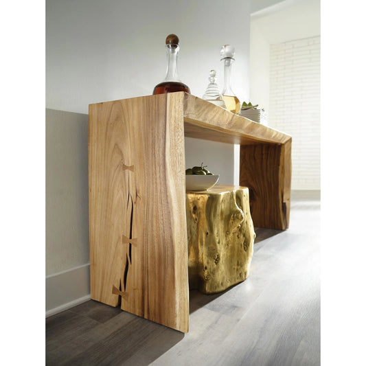 Waterfall Natural Console Table by Phillips Collection in brown. Made from wood in a eclectic & global style.