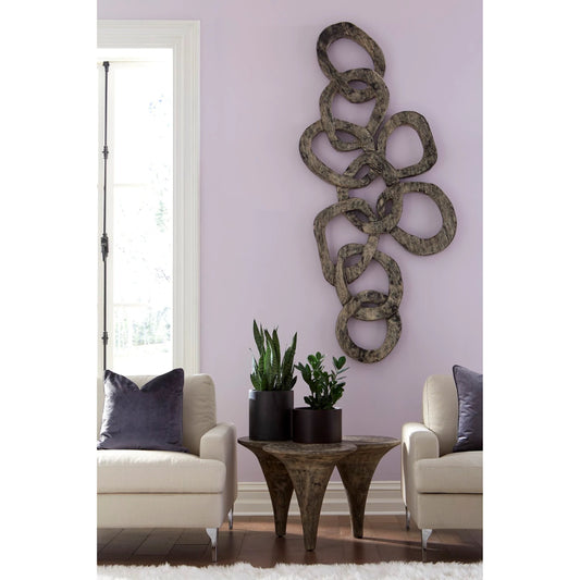 Chain Wall Art by Phillips Collection in gray and gray stone. Made from wood in a modern style.