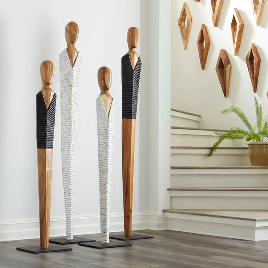 Vested Male Sculpture by Phillips Collection in black, brown. Made from wood in a eclectic & global style.