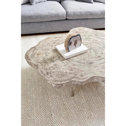 Floating Coffee Table with Acrylic Legs by Phillips Collection in gray, silver. Made from wood in a modern style.