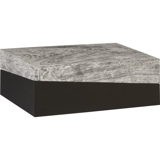 Geometry Rectangular Coffee Table by Phillips Collection in gray stone. Made from unique in a rustic style.