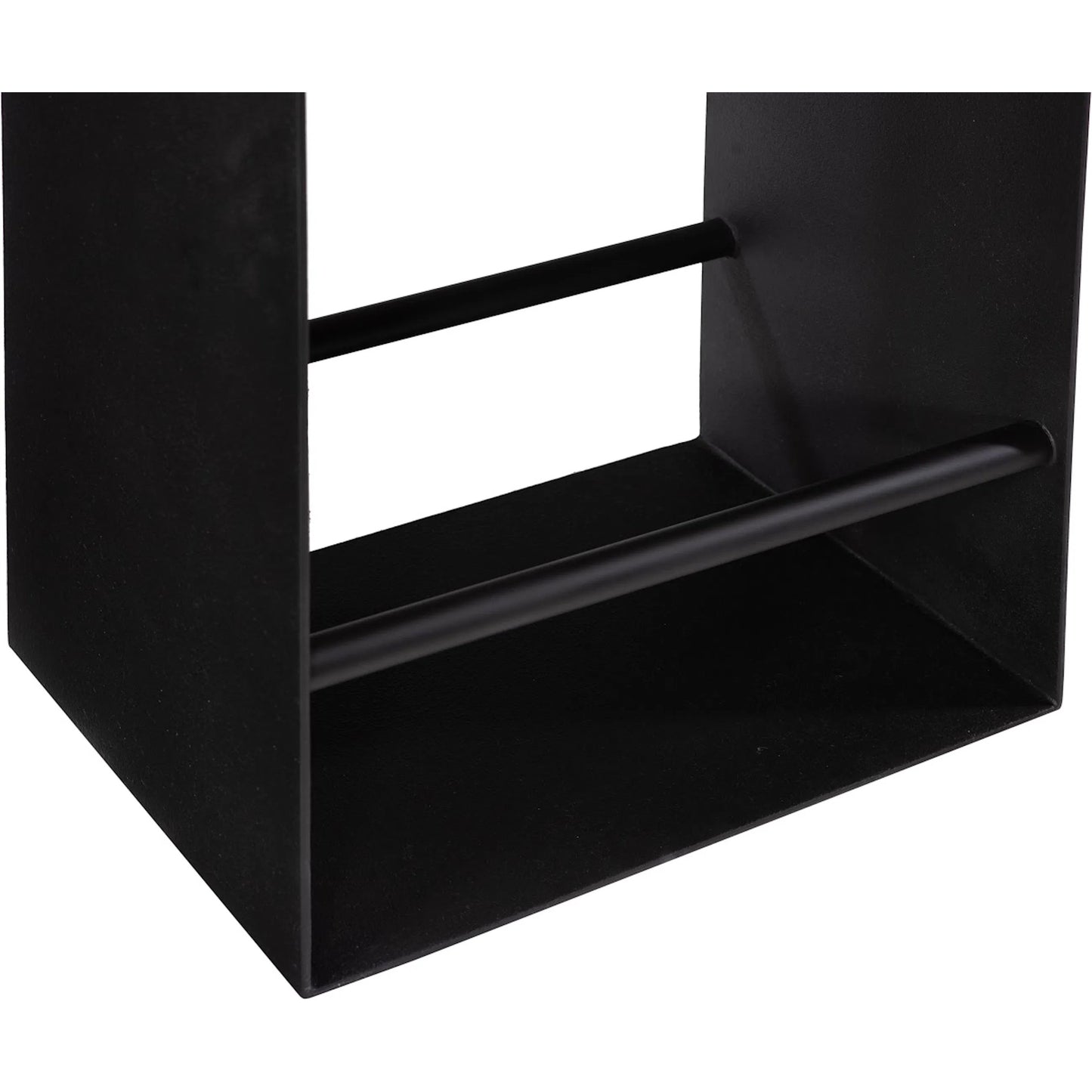 004 SR-820547 | Closeup | Iron Frame Counter Stool by Phillips Collection in black, brown. Made from wood in a modern style.