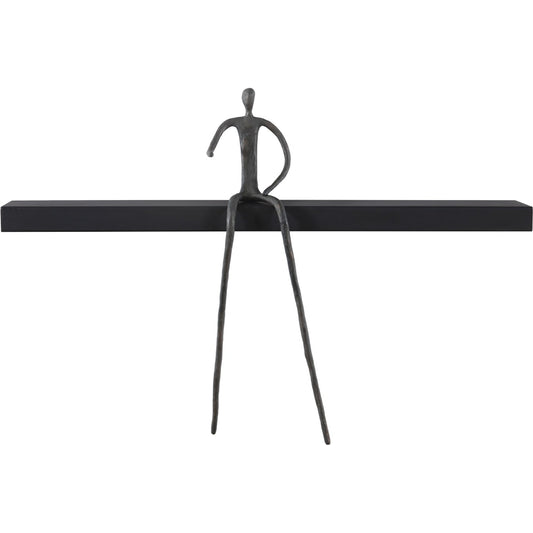 Long Moveable Pointing Man Shelf by Phillips Collection in black, gray. Made from metal, wood in a eclectic & global style.
