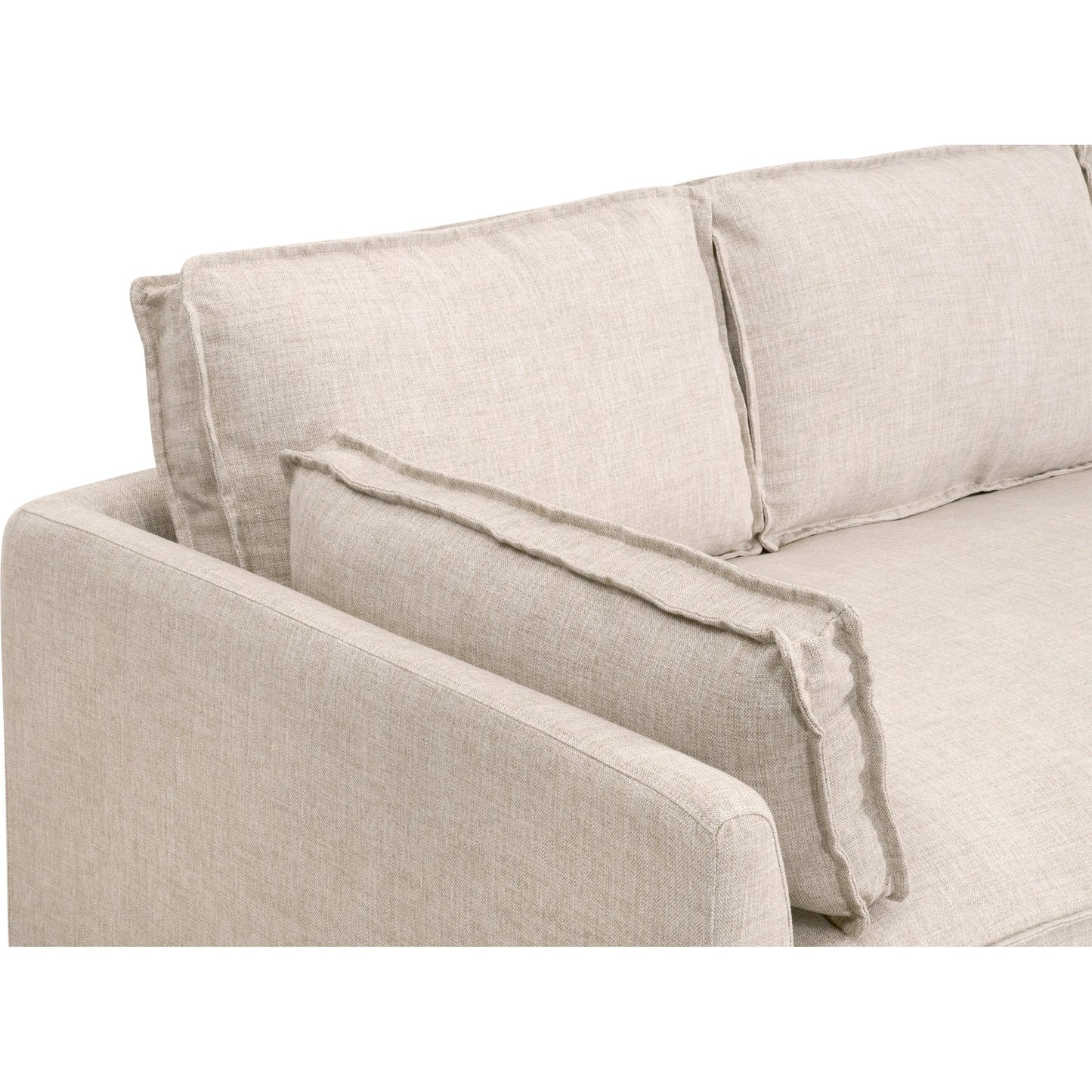 004 SI-2329419 | Closeup | Thea Taper Arm Slipcover Sofa by Essentials For Living in performance allerton-twine. Made from marine grade plywood, solid accoya wood in a transitional style.
