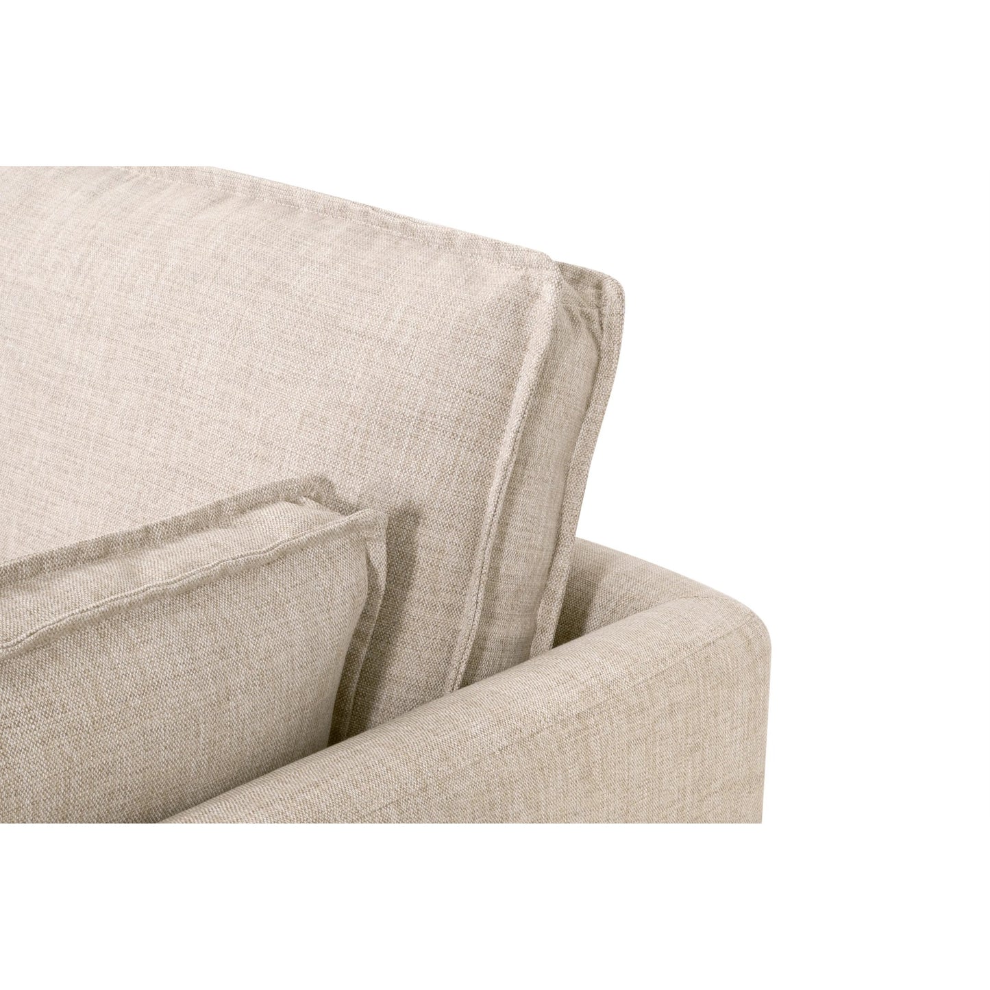 005 SI-2329419 | Closeup | Thea Taper Arm Slipcover Sofa by Essentials For Living in performance allerton-twine. Made from marine grade plywood, solid accoya wood in a transitional style.