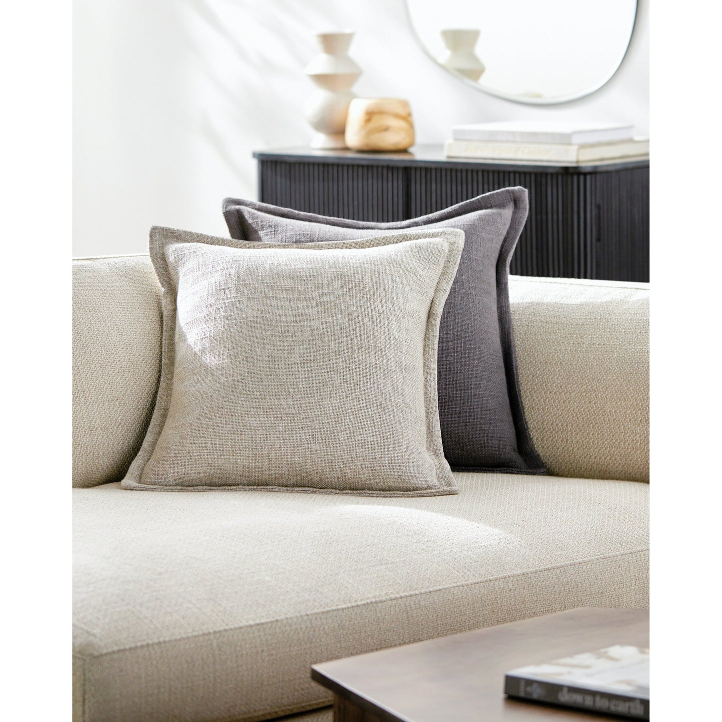 004 SI-2049735,SI-2049736,SI-2049738,SI-2049739,SI-2049741,SI-2049742 | Lifestyle | Thurman Pillow - 481585 by Surya. Made from front: 70% viscose, 30% linen, back: 70% viscose in a modern style.
