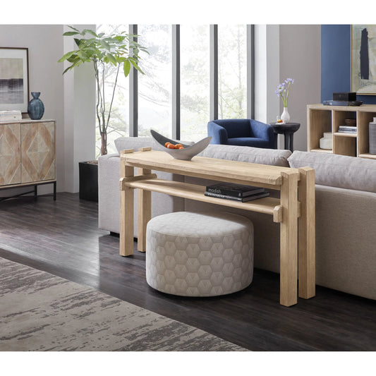 Commerce & Market Console by Hooker Furniture in light natural wood. Made from unique in a transitional style.