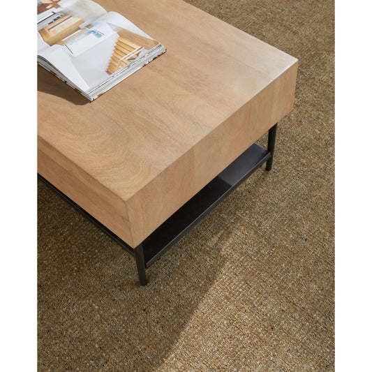 Timo 541123 Furniture by Surya in top: brown; base: black and powder coatednatural. Made from mango wood, iron in a unique style.