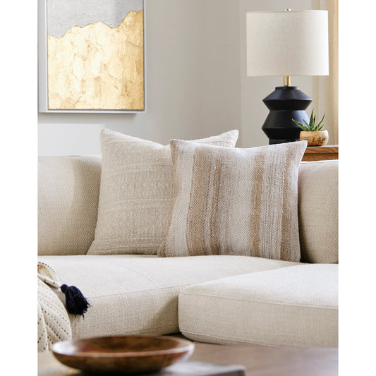 Terrain Indoor/Outdoor Pillow by Surya. Made from front: 100% recycled pet yarn, back: 100% polyester in a modern style.