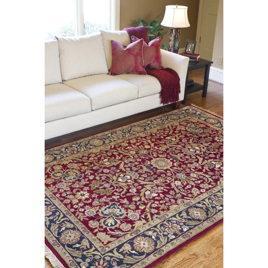 Taj Mahal Rug - 12101 by Surya in burgundy, black, dark brown, olive, brown. Made from 100% semi-worsted new zealand wool in a unique style.