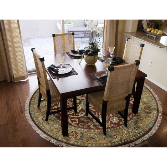 Taj Mahal Rug - 12112 by Surya in green, red. Made from 100% semi-worsted new zealand wool in a unique style.