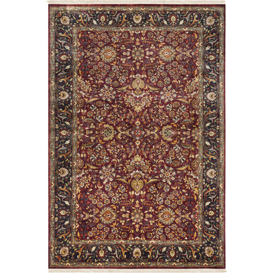 Taj Mahal Rug - 21671 by Surya in burgundy, sage, black, mustard, light olive, rust. Made from 100% semi-worsted new zealand wool in a unique style.