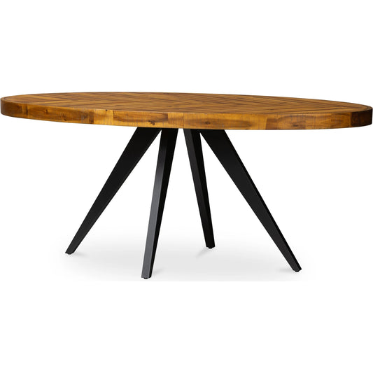 001 S-225308 | Primary Silo | Parq Oval Dining Table by Moe's Home Collection in cappuccino. Made from solid acacia, mdf in a modern style.