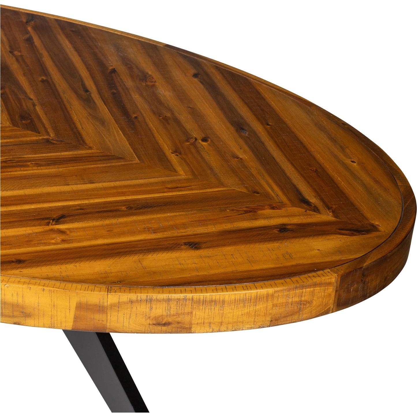 011 S-225308 | Closeup | Parq Oval Dining Table by Moe's Home Collection in cappuccino. Made from solid acacia, mdf in a modern style.