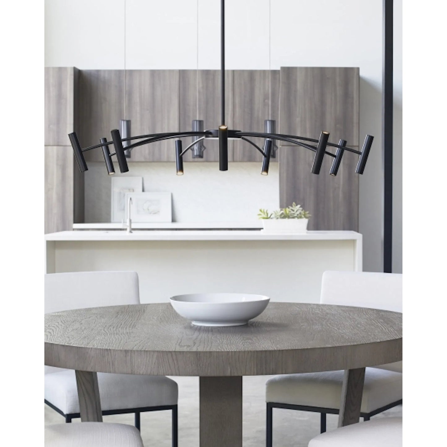 007 SI-2227075 | Unknown | Aerial 55 Chandelier by Visual Comfort & Co. in matte black. Made from aluminum in a unique style.