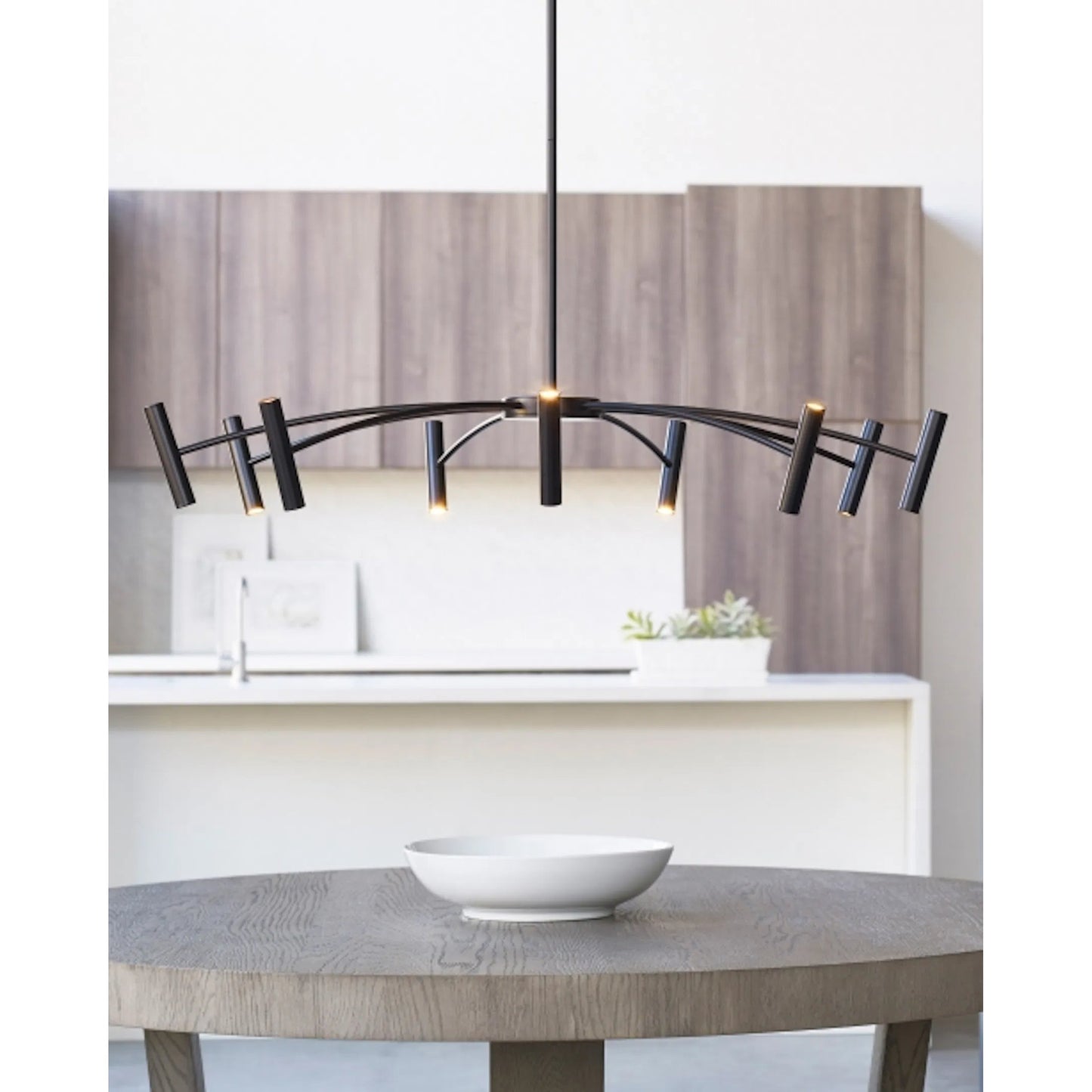 006 SI-2227075 | Unknown | Aerial 55 Chandelier by Visual Comfort & Co. in matte black. Made from aluminum in a unique style.