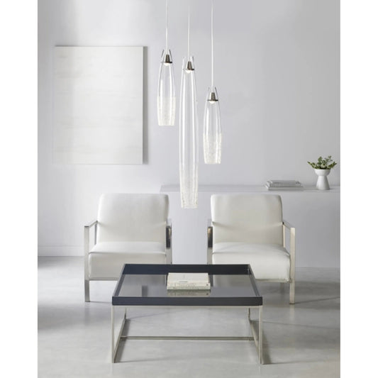 Coda Pendant by Tech Lighting in satin nickel. Made from glass in a modern style.