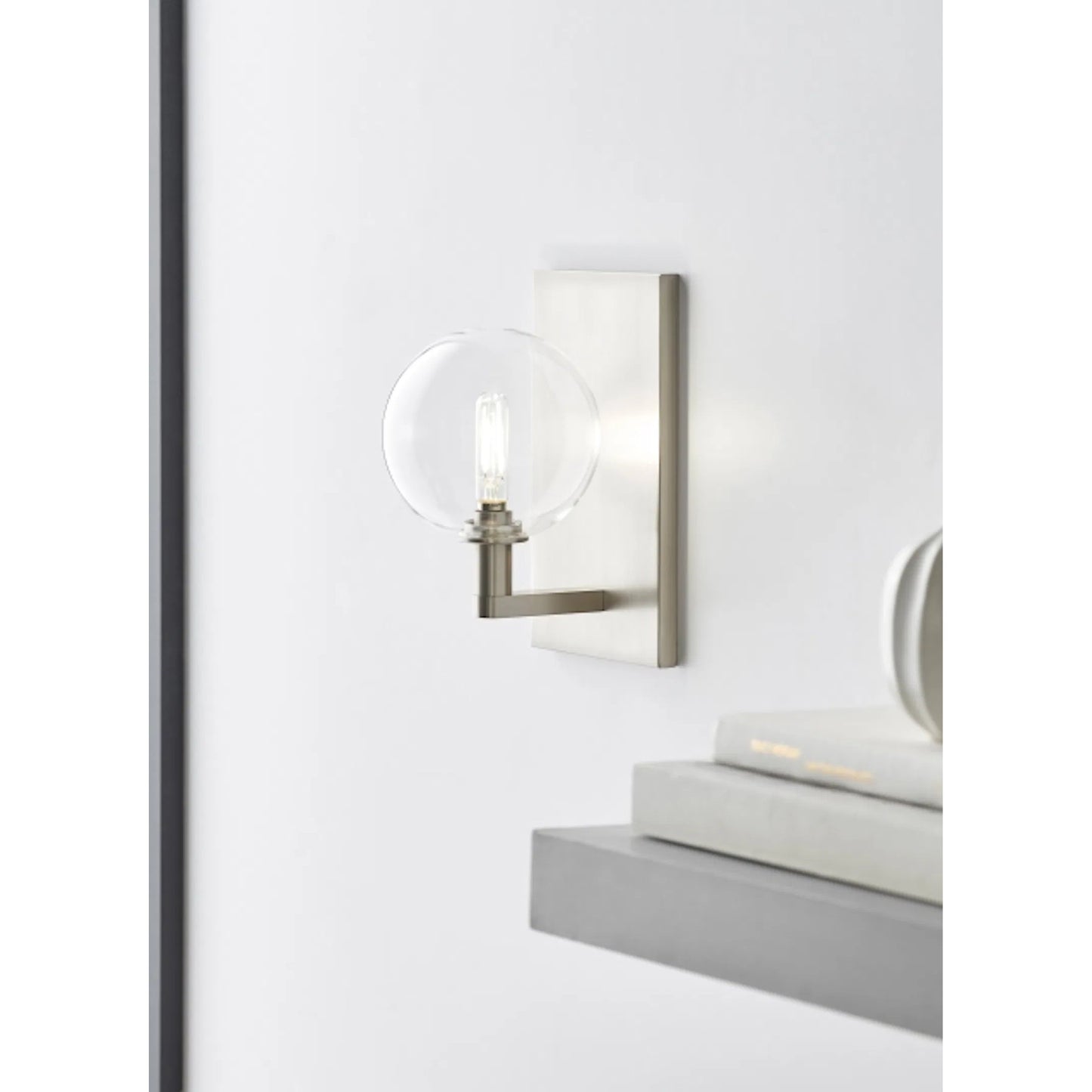 010 SI-2233144 | Closeup | Gambit Single Wall by Visual Comfort & Co. in white and nightshade black. Made from steel in a unique style.
