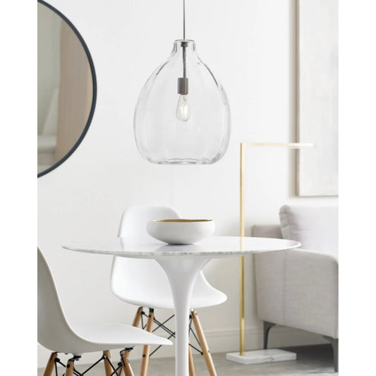 Harper Pendant by Tech Lighting. Made from hand-blown glass with soft groves in a cottage & farmhouse style.