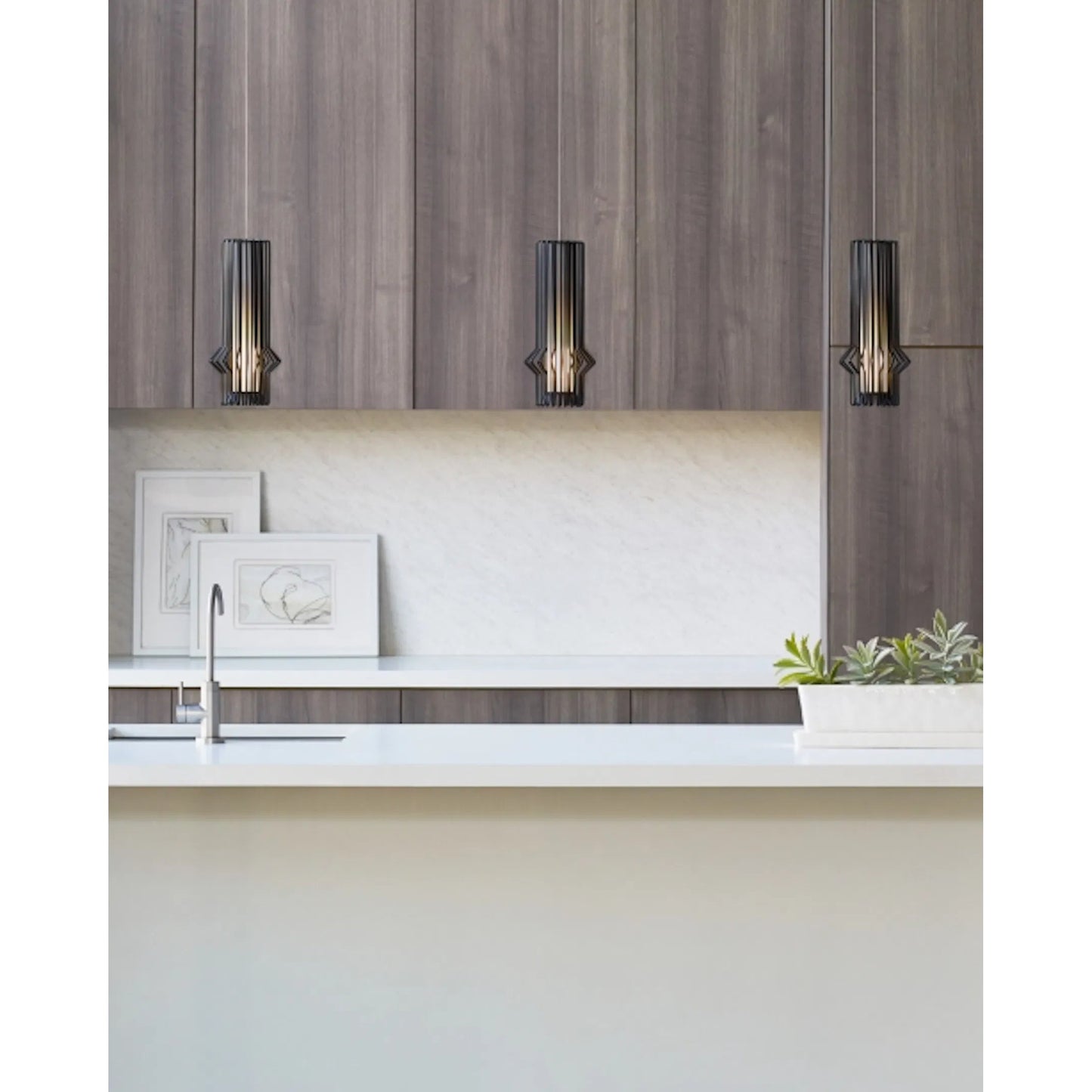 008 SI-2229811,SI-2229812,SI-2229813,SI-2229814 | Unknown | Mini Syrma Pendant by Visual Comfort & Co. in satin nickel. Made from metal in a unique style.